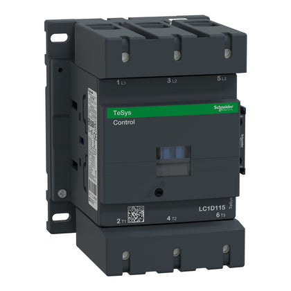 Contacteur TeSys Deca, 3P, 115 A, 440 V, 3NO, IP20, 220 V AC, rail, appel de courant puissance dans Va: 280…350va 60 Hz Cos Phi 0.8 (à 20 °C) – Schneider Electric LC1D115M7