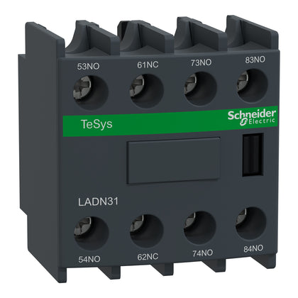 Bloc de contacts auxiliaires TeSys Deca, 3NO, bornes à vis, IP2X, gris foncé – Schneider Electric LADN31