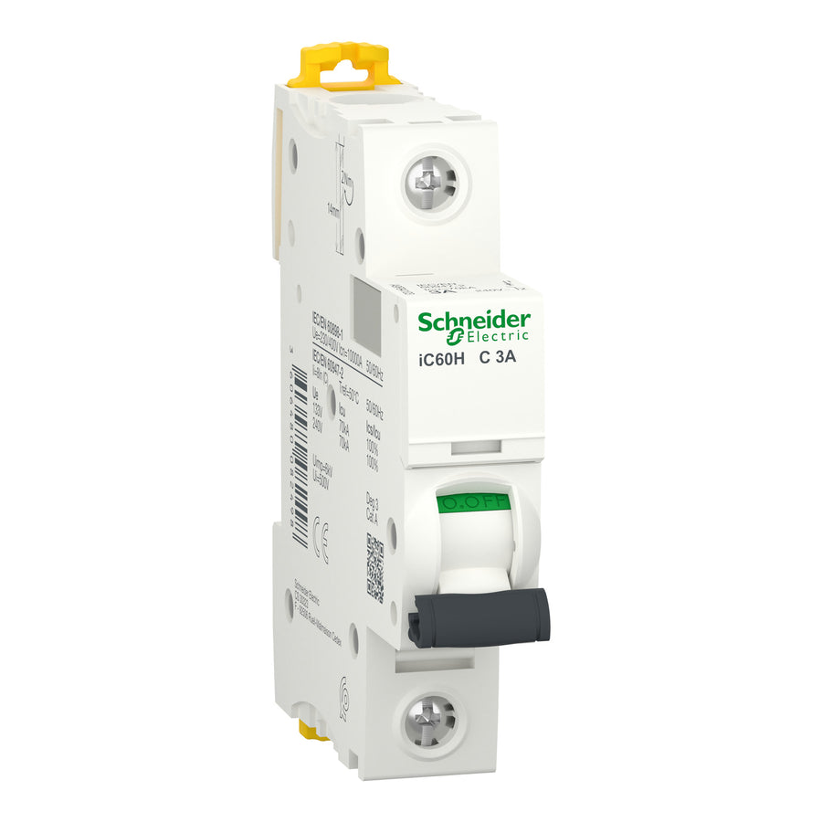 Disjoncteur miniature Acti9 iC60H, 1P, 3 A, courbe C – Schneider Electric A9F84103