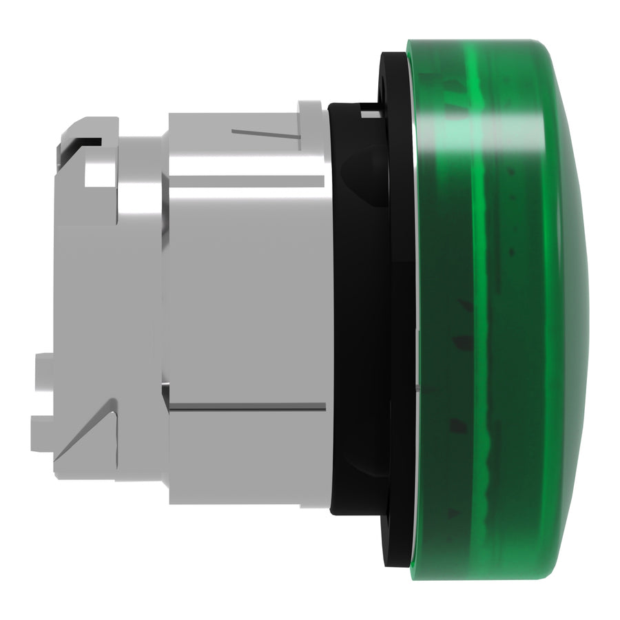 Tête de voyant lumineux Harmony XB4, 22mm, IP66, vert, universel LED, CAD hors tout profondeur: 30mm, CAD hors tout hauteur: 29mm, CAD hors tout largeur: 29mm – Schneider Electric ZB4BV033