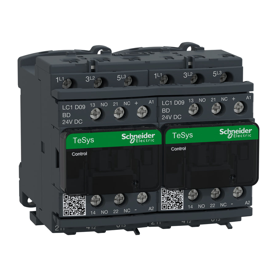 Schneider TeSys D - Contacteur inverseur 3P 9A AC-3 440V bobine 24 V CC - LC2D09BD
