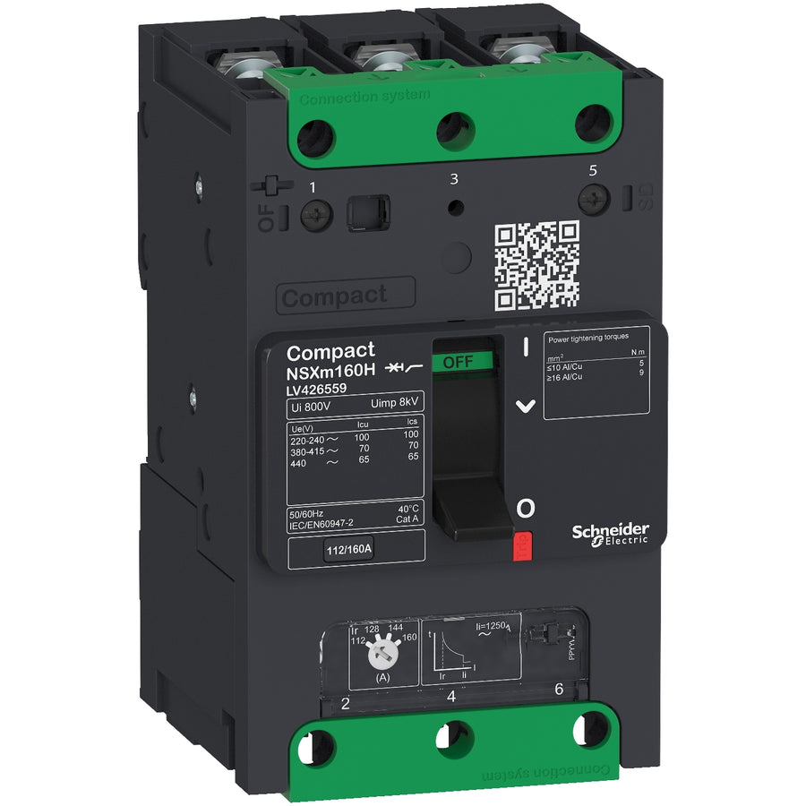 Disjoncteur ComPact NSXm, 3P, 80 A, 415 V, 85 kA, distribution – Schneider Electric LV426356