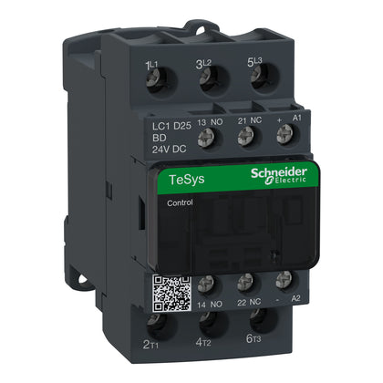Schneider TeSys D - Contacteur 3P 25A AC-3 440V bobine 24 V CC - LC1D25BD