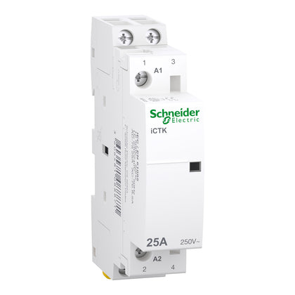 Contacteur Acti9 iCT, 25A, 250V, 2NO, K, 2 NO, bobine 230...240V – Schneider Electric A9C40225