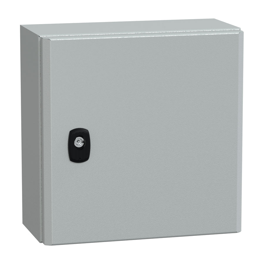 Coffret mural PanelSeT S3D, 300×300×150 mm, IP66, IK10, coffret: gris (RAL 7035), coffret: acier – Schneider Electric NSYS3D3315P