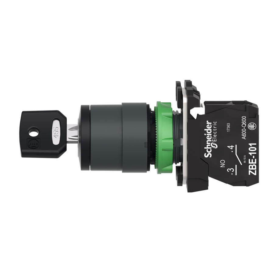 Sélecteur Harmony XB5, 2A, 230V AC, 1NO, 2 positions, 22.5mm – Schneider Electric XB5AG41