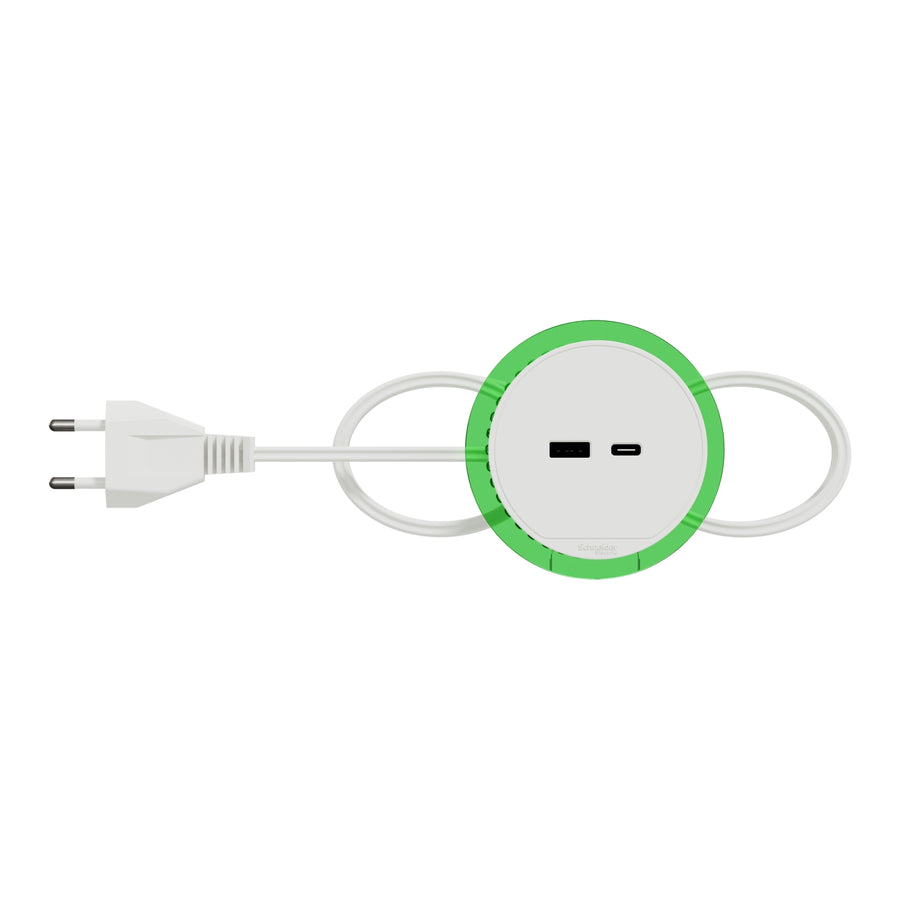 Bureau Connecting unité Unica System+, blanc, bureau unité XS avec USB type A et USB type C – Schneider Electric INS44008