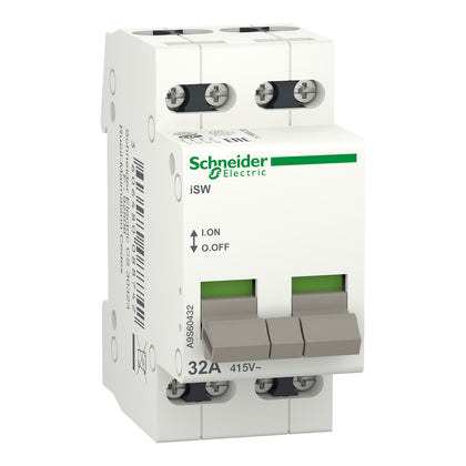 Interrupteur-sectionneur Acti9 iSW, 4P, 32 A, 415 V, IP4, blanc – Schneider Electric A9S60432