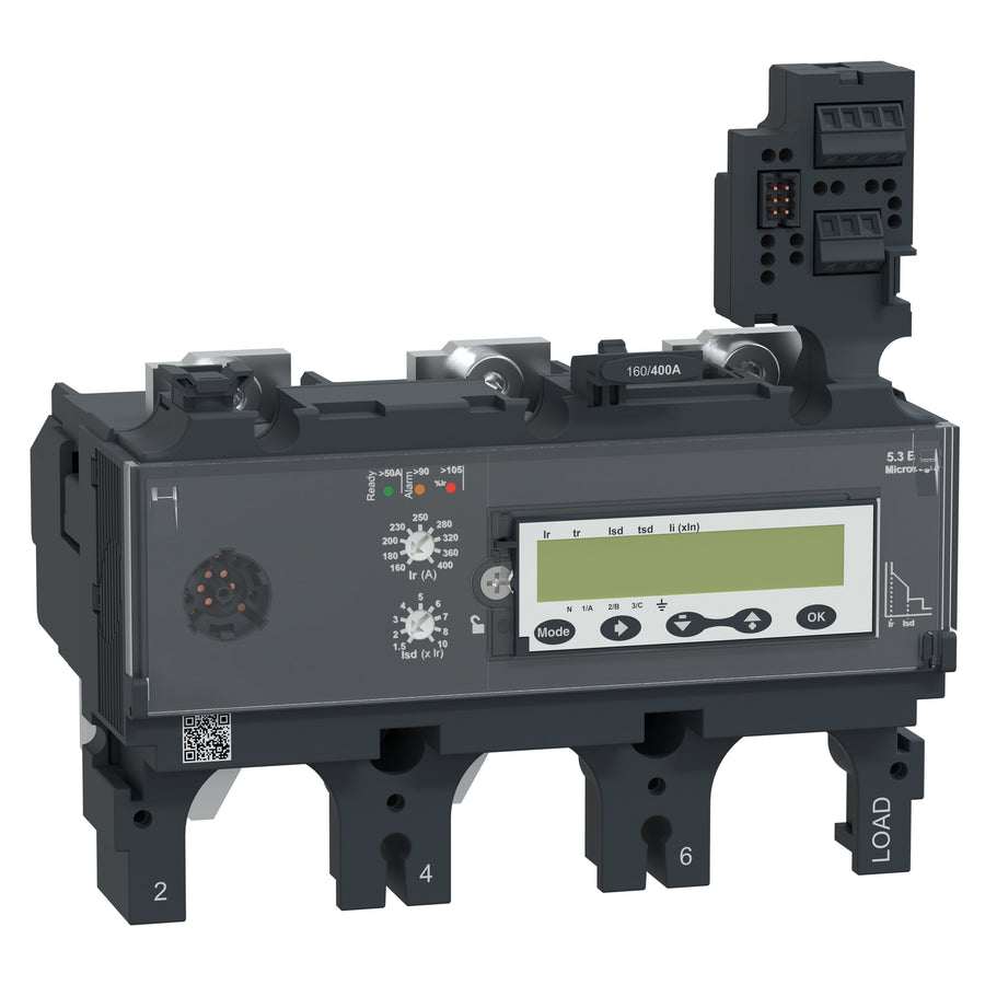 Déclencheur ComPact NSX, 3P, 400A, 690V AC, IP40, Instantaneous protection seuil de déclenchement plage de réglage: 1.5–12 X dans, désignation: Micrologic 5.3 E – Schneider Electric C4035E400
