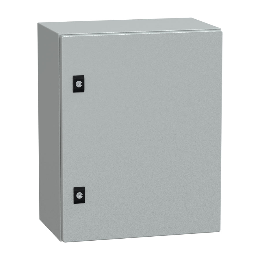 Porte Spacial CRN H500xW400xD250, IP66, IK10, Spacial CRN plein sans montage.plaque. H500xW400xD250 RAL7035.. – Schneider Electric NSYCRN54250