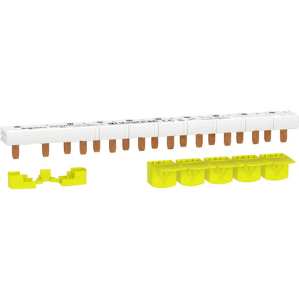 Schneider Resi9 XP - Peigne monobloc 1P+N 63A 10 modules + cache-dents - R9PXH210