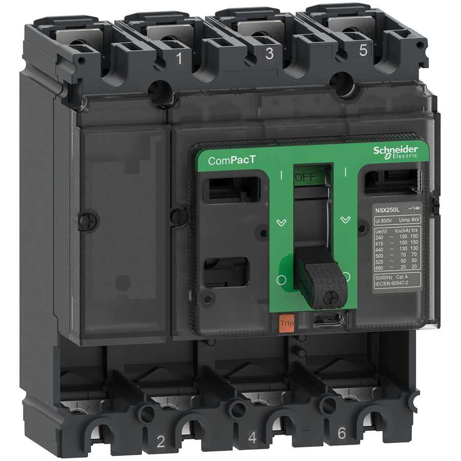 Cadre ComPact NSX NSX250B, 4P, 25kA – Schneider Electric C25B4