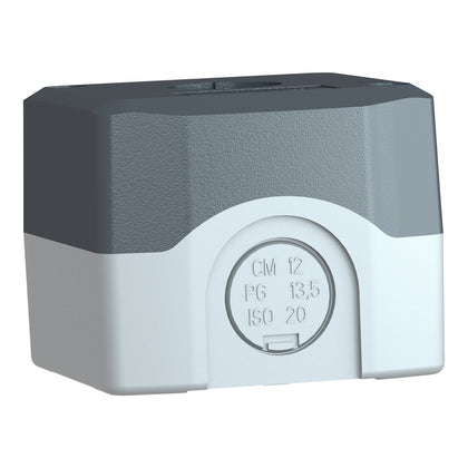 Poste de commande vide Harmony XALD, gris, IP66, polycarbonate, 1 coupure–sortie, code de composition électrique: MR1 – Schneider Electric XALD01