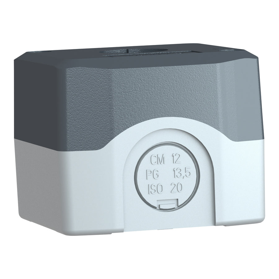 Poste de commande vide Harmony XALD, gris, IP66, polycarbonate, 1 coupure–sortie, code de composition électrique: MR1 – Schneider Electric XALD01