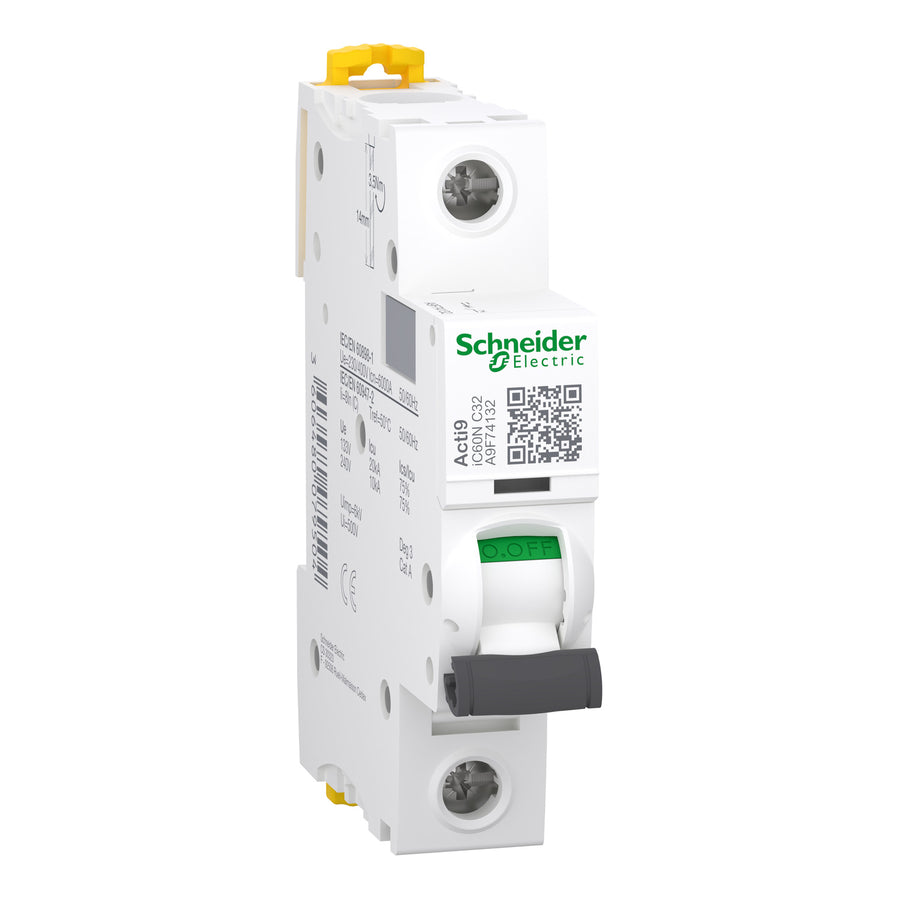 Schneider Acti9 iC60N - Disjoncteur 1P 32A courbe C - A9F74132