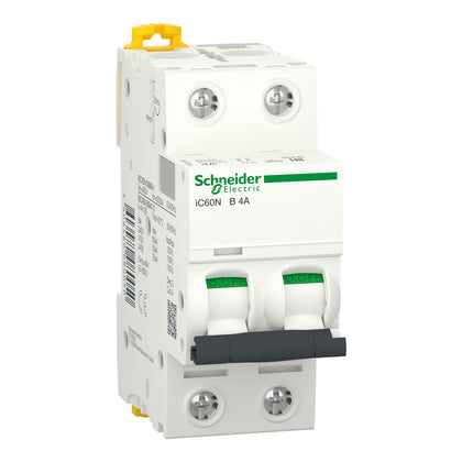Schneider Acti9 iC60N - Disjoncteur 2P 4A courbe B - A9F73204