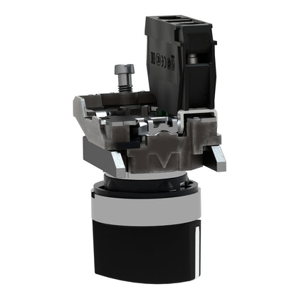 Sélecteur Harmony XB4, 1NO, 2 positions, 22.5mm, IP69, noir, à rupture lente, hauteur: 47mm – Schneider Electric XB4BD21