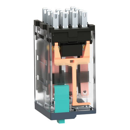 Relais enfichable Harmony, 6A, 24V DC, 4CO, IP40, verrouillable test bouton, LED indicateur – Schneider Electric RXM4AB2BD