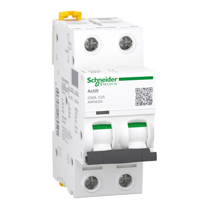 Schneider Acti9 iC60L - Disjoncteur 2P 25A courbe C - A9F94225