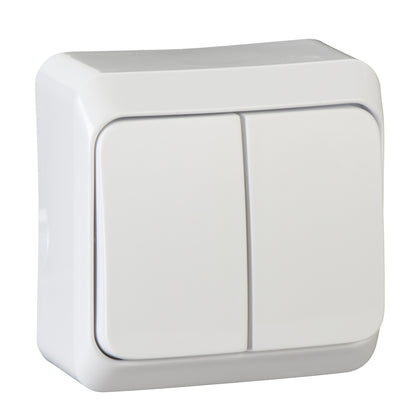 Interrupteur d'installation Prima (IP 20), 1P, blanc, PRIMA - ole 2-circuits interrupteur - 10AX – Schneider Electric WDE001050 – lot de 10