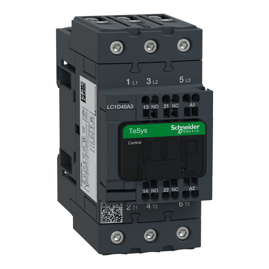 Contacteur TeSys Deca, 3P, 40A, 440V, 3NO, IP20, 110V AC, circuit de commande type: AC à 50 / 60Hz – Schneider Electric LC1D40A3F7