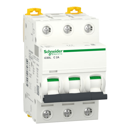 Schneider Acti9 iC60L - Disjoncteur 3P 2A courbe C - A9F94302