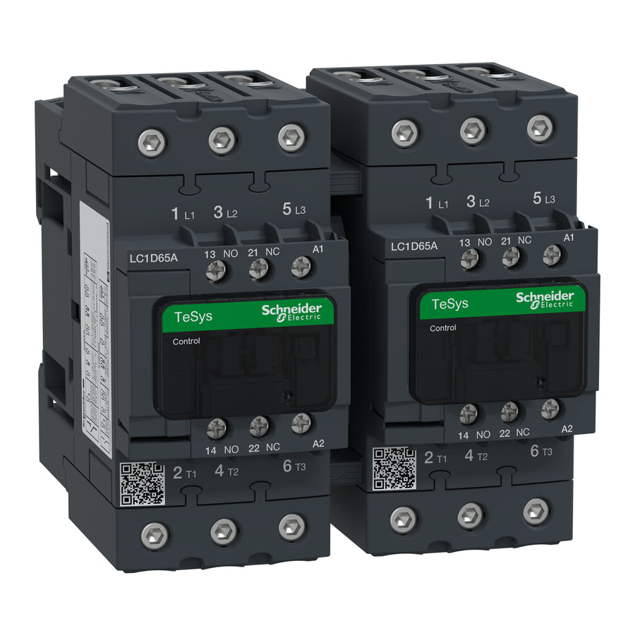 Schneider TeSys D Everlink - Contacteur inverseur 3P 65A AC-3 440V bobine 230 V CA 50/60 Hz - LC2D65AP7