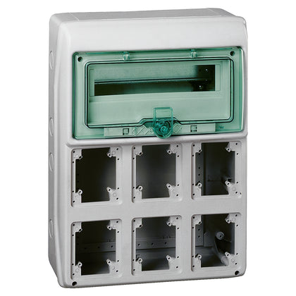 Schneider Kaedra - Coffret étanche pour prises 19 modules + 8 ouvertures 448x460 mm - 13157
