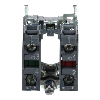 Corps de bouton-poussoir avec bloc de contacts Harmony XB4, 3A, 1NO, IP20, 1NO + 1NC, à rupture lente – Schneider Electric ZB4BZ105