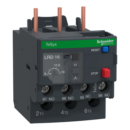Relais thermique différentiel TeSys LRD /TeSys Deca, 13 A, IP20, 10 A, DC, LC1D18, profondeur: 70 mm – Schneider Electric LRD16