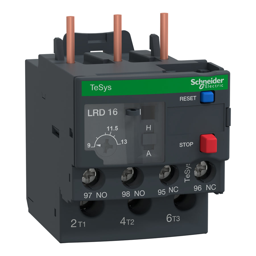 Relais thermique différentiel TeSys LRD /TeSys Deca, 13 A, IP20, 10 A, DC, LC1D18, profondeur: 70 mm – Schneider Electric LRD16