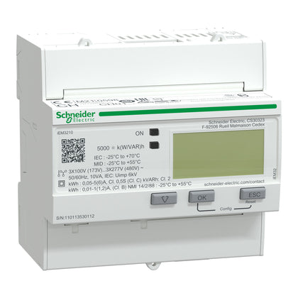 Compteur d’énergie Acti9 Energy Meters iEM3000 iEM3210, 3P, 5 A, IP40, blanc – Schneider Electric A9MEM3210