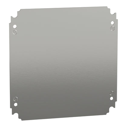 Plaque de montage Spacial CRN H300xW300 mm, 250×250 mm, acier galvanisé – Schneider Electric NSYMM33