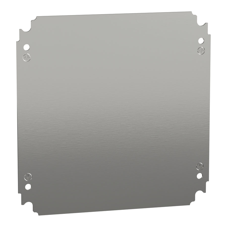 Plaque de montage Spacial CRN H300xW300 mm, 250×250 mm, acier galvanisé – Schneider Electric NSYMM33