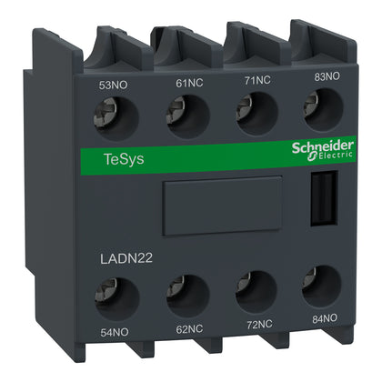 Bloc de contacts auxiliaires TeSys Deca, 2NO, bornes à vis, IP20, gris foncé, 2NC, TeSys D CAD – Schneider Electric LADN22