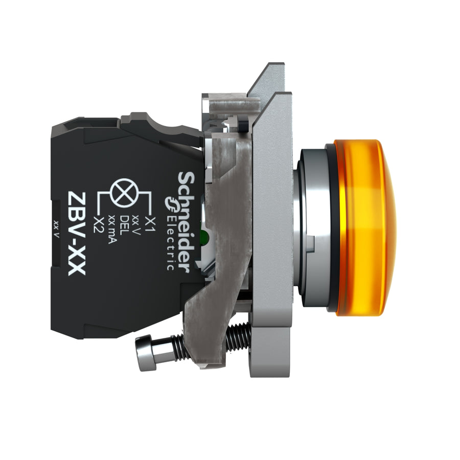 Voyant lumineux Harmony XB4, 120V AC, 22.5mm, IP66, orange – Schneider Electric XB4BVG5