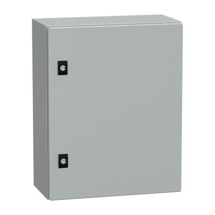 Porte Spacial CRN H500xW400xD200, IP66, IK10, Spacial CRN plein sans montage.plaque. H500xW400xD200 RAL7035.. – Schneider Electric NSYCRN54200