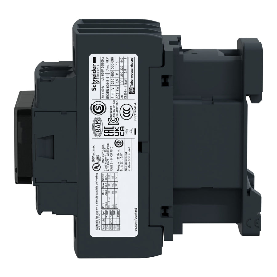 Contacteur TeSys Deca, 3P, 32 A, 440 V, 3NO, IP20, 24 V DC, rail – Schneider Electric LC1D32BD