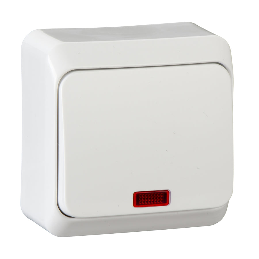 Interrupteur d'installation Prima (IP 20), 1P, blanc, PRIMA - ole interrupteur - 10AX, voyant de repérage – Schneider Electric WDE001014