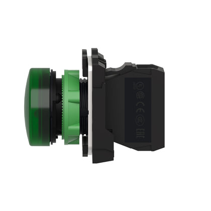 Voyant lumineux Harmony XB5, 230–240V AC, 22.5mm, gris, IP66, vert – Schneider Electric XB5AVM3