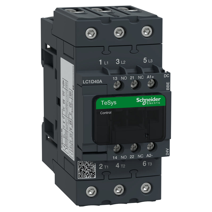 Contacteur TeSys Deca, 3P, 40 A, 440 V, IP20, 24 V DC – Schneider Electric LC1D40ABBE