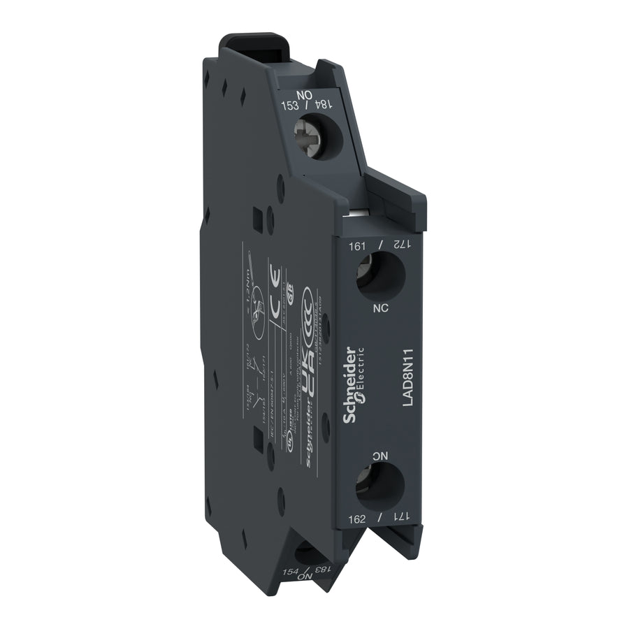 Bloc de contacts auxiliaires TeSys Deca, 1NO, bornes à vis, IP20, TeSys Deca Lc1d09…95 AC bobine – Schneider Electric LAD8N11