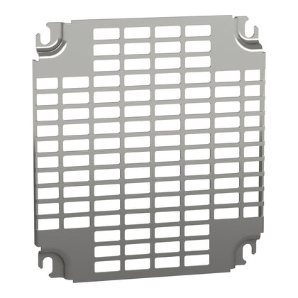 Plaque de montage Spacial H300xW250 mm, 11×26 mm, acier – Schneider Electric NSYMR3025