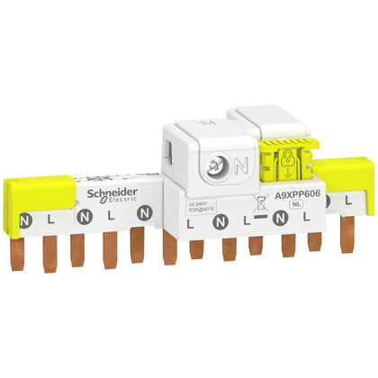 Schneider Acti9 iDT40 - Peigne avec connecteur 1P+N 6 modules 63A - A9XPP606