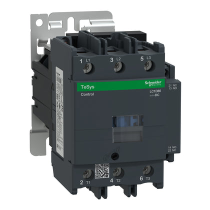 Contacteur TeSys Deca, 3P, 80 A, 440 V, 3NO, IP20, 24 V DC – Schneider Electric LC1D80BD