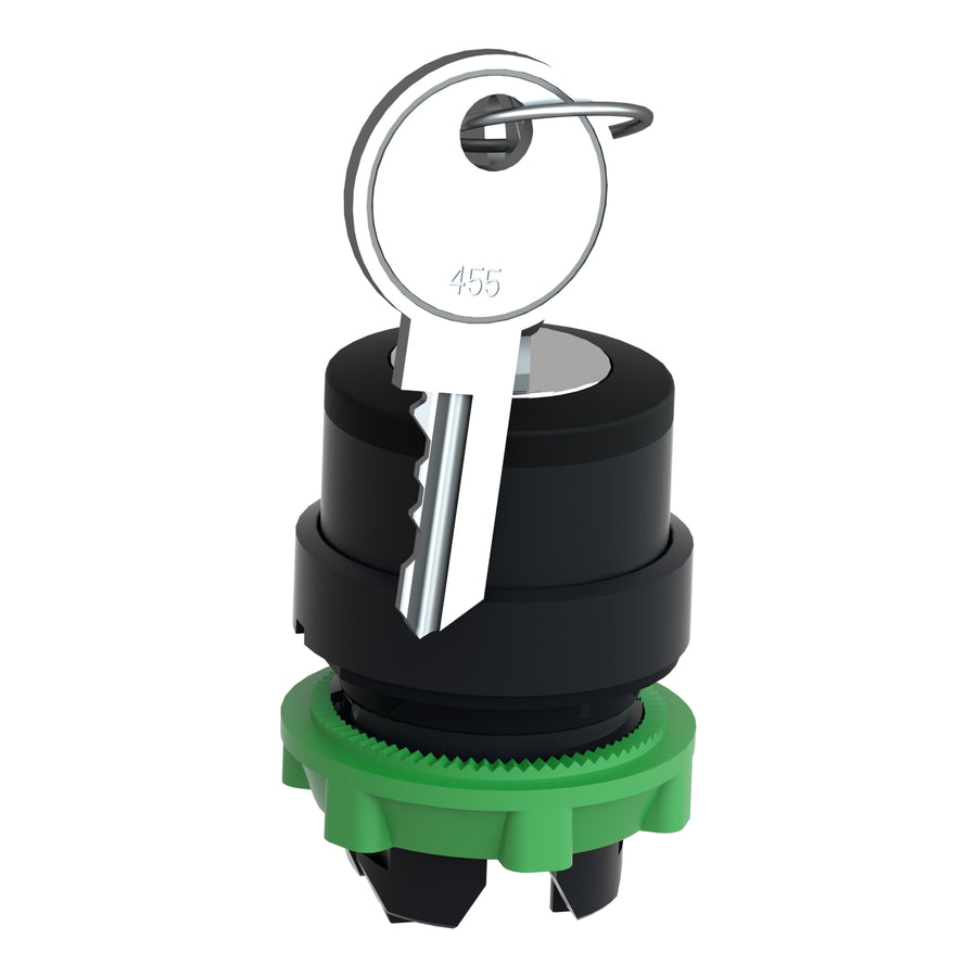 Tête de sélecteur à clé Harmony XB5, 22mm, 3 positions + / –45°, IP66, à position maintenue, type de Keylock: clé 455 – Schneider Electric ZB5AG3