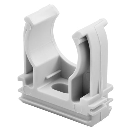 Collier cavalier encliquetable antichoc en polymère pour conduits extérieurs Ø 25 mm, gris RAL 7035 – GEWISS GW50603