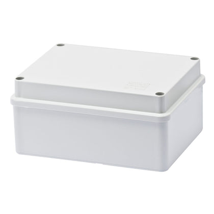 Boîte de dérivation avec couvercle plein vissé, IP56, dimensions internes 150x110x70, parois lisses, gris RAL 7035 – GEWISS GW44206