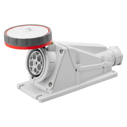 Prise en saillie inclinée à 90° IP67, 3P+T 63 A 380-415 V 50/60 Hz, rouge, 6h, câblage à vis – GEWISS GW63526 – lot de 2