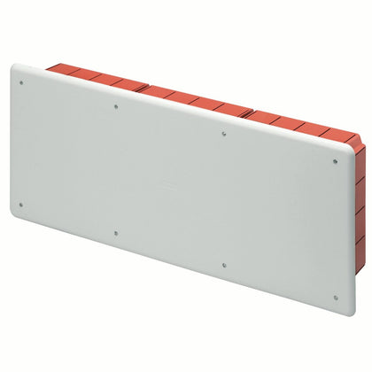 Boîte de dérivation et de raccordement pour brique parois, avec rail DIN, dimensions 516x202x90, blanc couvercle RAL 9016 – GEWISS GW48010